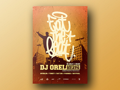 Eat The Beat poster dance fun funk hip hop music party poster print design rave ukraine vector