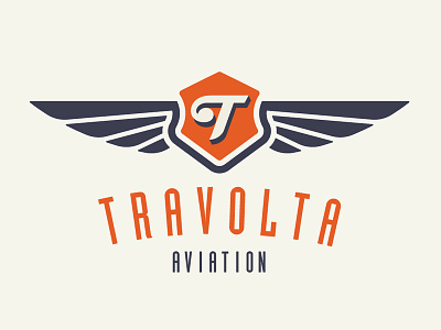 Travolta aviation branding design logo pilot vector wings