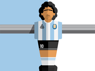 Maradona argentina design foosball football illustration maradona soccer vector