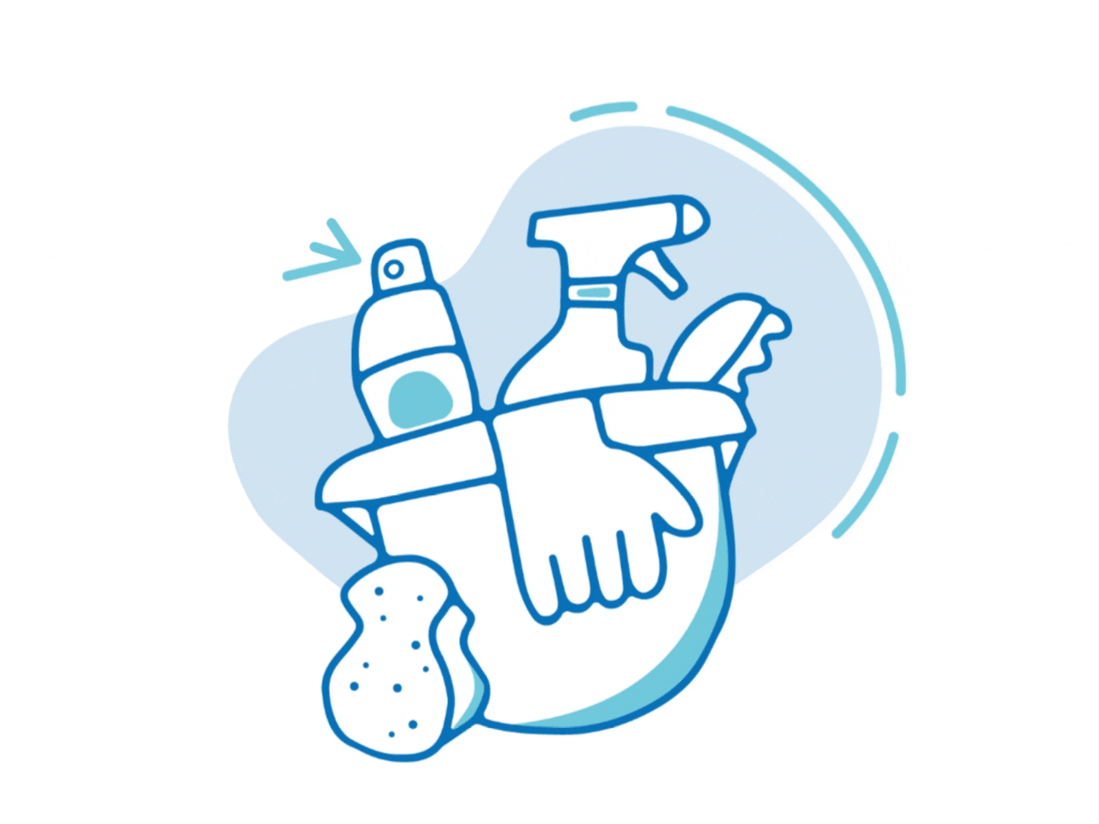 Spray Safe Out There animated gif cleaning cleaning supplies covid19 email marketing hand drawn handmade illustration illustrator procreate vector