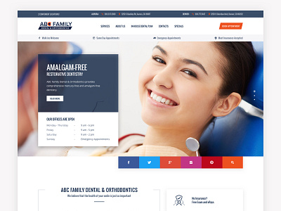Website for ABC Family Dental & Orthodontics clean dental homepage responsive sketch web website