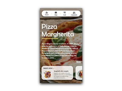 Italian Food Mobile Blog app blog clean design food food app food blog food ui minimal restaurant simple