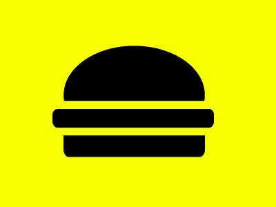 Burger clean minimal noun yellow