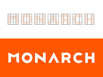 Monarch Logo grid lettering logo logotype type typography