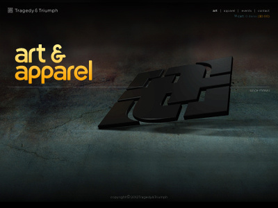 Tragedy & Triumph Homepage 3d ampersand branding typography ui website