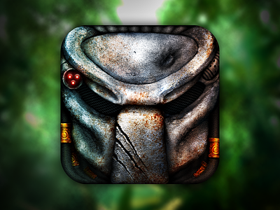 Predator iOS Icon copper helmet icon ios laser mask metal pitted iron predator rust