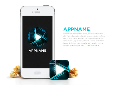 App Website Hero app film icon ios logo movie play popcorn ui video web