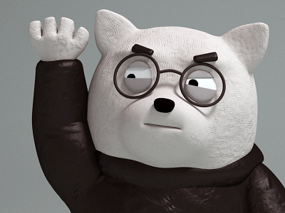 Nerd Bear 3d animation arnold character maya zbrush