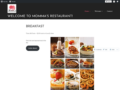 WordPress WebDesign for Momma's Restaurant branding design logo ui ux webdesign wordpress