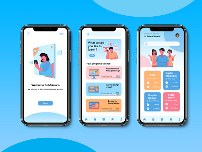 Learning Mobile App app branding design graphic design illustration ui ux vector