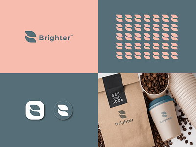 Modern, Minimalist Logo Design for a food Business "Brighter". abstract logo brand guideline branding brighter cleanlogo design food logo graphic design iconic logo illustration logo logo design minimalist logo modern logo symbol logo trade logo ui vector