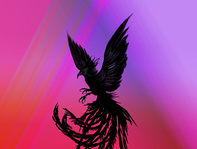 Vivid birdie digital drawing phoenix photoshop