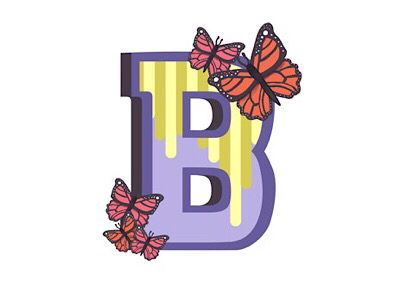 B is for butterflies. 36 days of type alphabet hand lettering hand type illustration typography