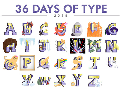 36 Days Of Type - Poster 36 days of type alphabet hand lettering hand type illustration typography