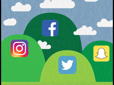 Social Landscape aftereffects facebook illustrator instagram keepitnerdy motion media portfolio snapchat social media the more you know twitter work