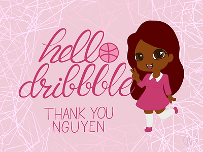 Hello Dribbble debut dribbble hand type kawaiii typography