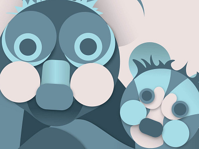 Geometric Kola blue geometric gradients koala paper cutout pink simple skillshare super cute