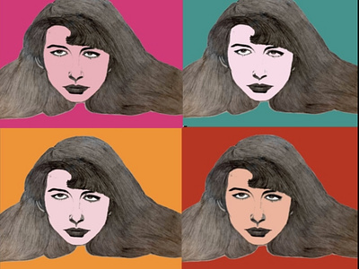 Kate Bush and Warhol branding design illustration vector