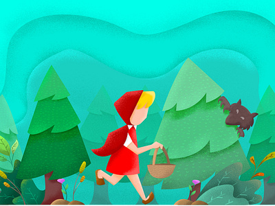Red Riding Hood fairytale illustration red riding hood