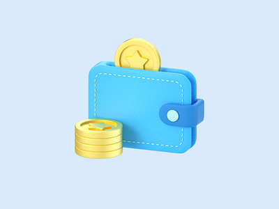 A wallet icon 3d design ui