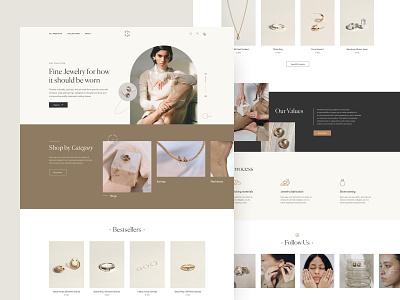 Jewelry online store e commerce ecommerce fashion homepage jewelry product page shop store ui ux web design