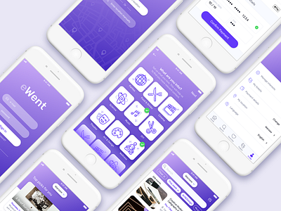 Event Management App adobe xd app app design check out event event app gradient icon ios location sign in ui user profile ux