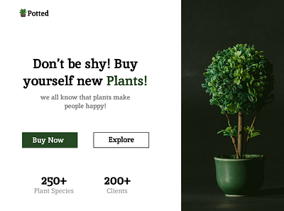 Potted Plant project design landing page plants ui
