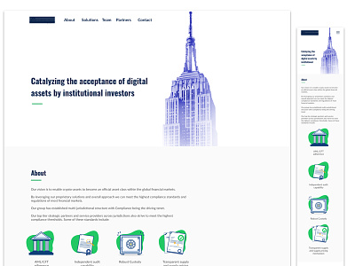 Color & Mobile Layout cryptocurrencies digital assets fintech institucional