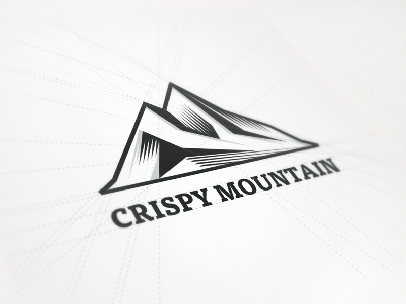 New Logo Design for Crispy Mountain crispy mountain logo beeldmerk mark brand identity symbol icon mountain polygons