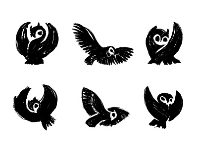 Rough owl sketches animal branding brandmark custom logo design icon designer identity identity designer logo logo design logo designer mark negative space owl process sketches symbol designer