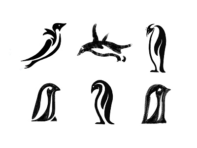penguin sketches animal branding brandmark custom logo design identity identity designer logo logo design logo designer mark negative space penguin penguin sketches process sketches symbol designer