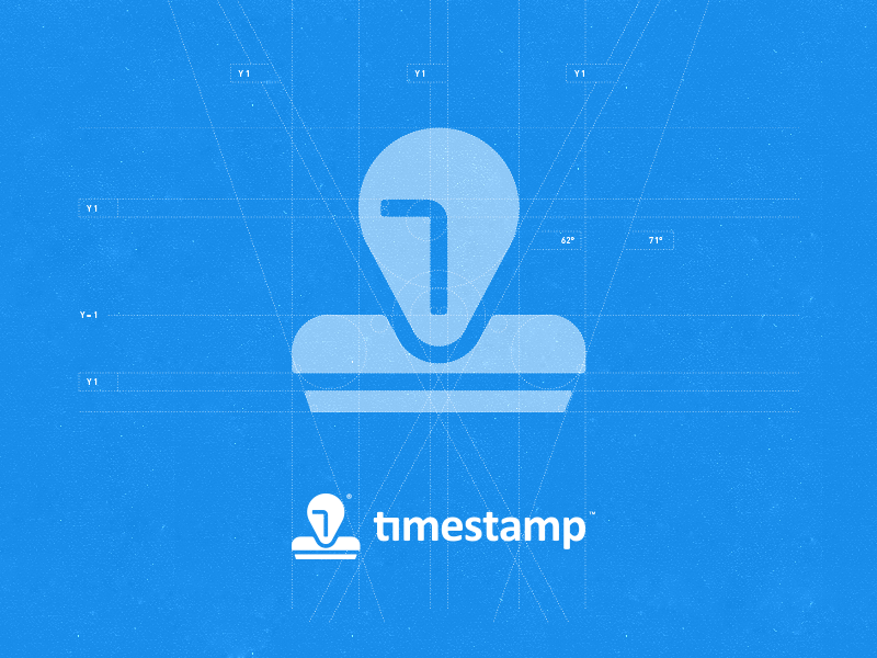 Timestamp Logo - Icon Construction timestamp logo design icon illustrator vector symmetry clock stamp mark beeldmerk