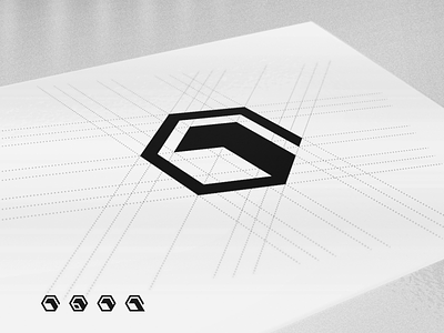 One Pixel - Brand Mark 3D Cube Logo Construction 1 pixel 1px 3d brand brandmark cube geometry hexagon logo mark one vertex