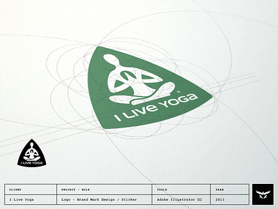 I Live Yoga - Logo on Sticker Design beeldmerk brand icon identity logo mark symbol typography