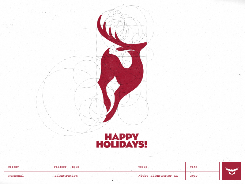 Happy Holidays - Logo Design reindeer holidays christmas newyear illustration cresk logo logo designer stag deer antelope springbok