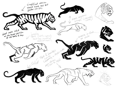 Tiger sketches animal branding brandmark custom logo design identity identity designer logo logo design logo designer mark process sketches symbol designer tiger work in progress