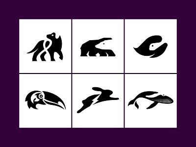 6 negative space animal logos - part II