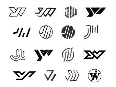 JW Sketches branding brandmark custom logo design identity identity designer lettering logo logo design logo designer mark monogram process sketches symbol designer typography