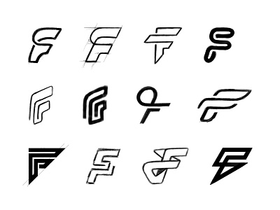 F marks - sketches branding brandmark custom logo design identity identity designer letter lettering logo logo design logo designer mark monogram process sketches symbol designer typography wip