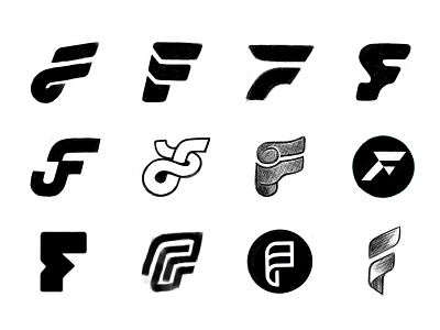 F sketches 2 branding brandmark custom logo design identity identity designer letter lettering logo logo design logo designer mark monogram process sketches symbol designer typography