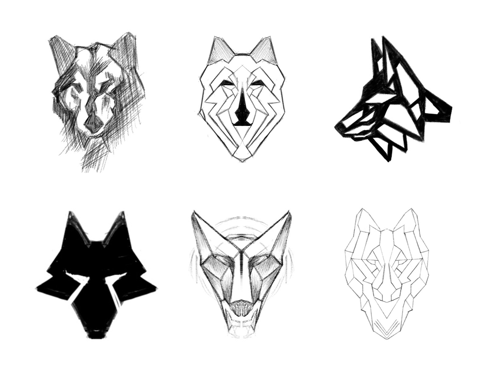 wolf head drawing tutorial