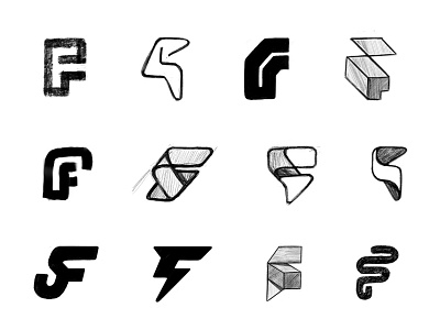 F sketches (5) branding brandmark custom logo design identity identity designer letter lettering logo logo design logo designer mark monogram process sketches symbol designer typography