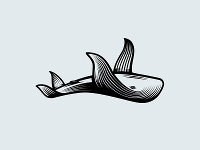 Flying Whale animal animal illustration animal logo branding brandmark cresk custom logo design gert van duinen graphic identity identity designer illustration linocut logo logo design logo designer mark symbol designer whale whale logo