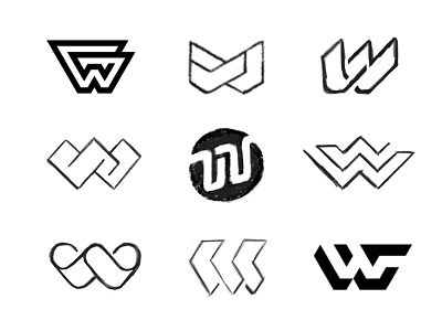 W sketches branding brandmark custom logo design identity identity designer letter lettering logo logo design logo designer mark monogram process sketches typography work in progress