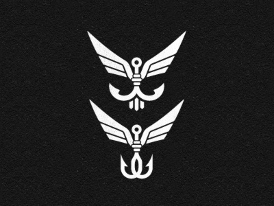 Wings & Hooks fishing flying hook hooks icon designer iconographer iconography identity designer logo designer optimus prime super fly symbol designer transformers wings