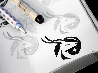 Antelope (springbok) logo concept antelope logo sketch springbok