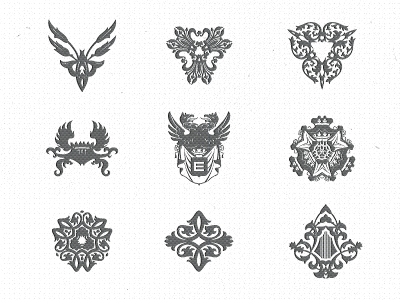 Ornate Logo Design baroque eagles heraldic heraldiek heraldry ornaments ornate wapenkunde