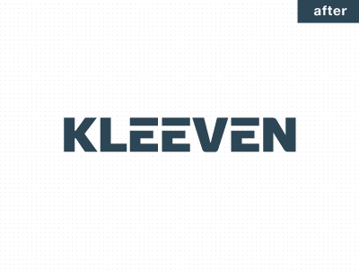 Kleeven Logo Redesign - Before & After concrete works contruction foundation logo redesign revitalisation