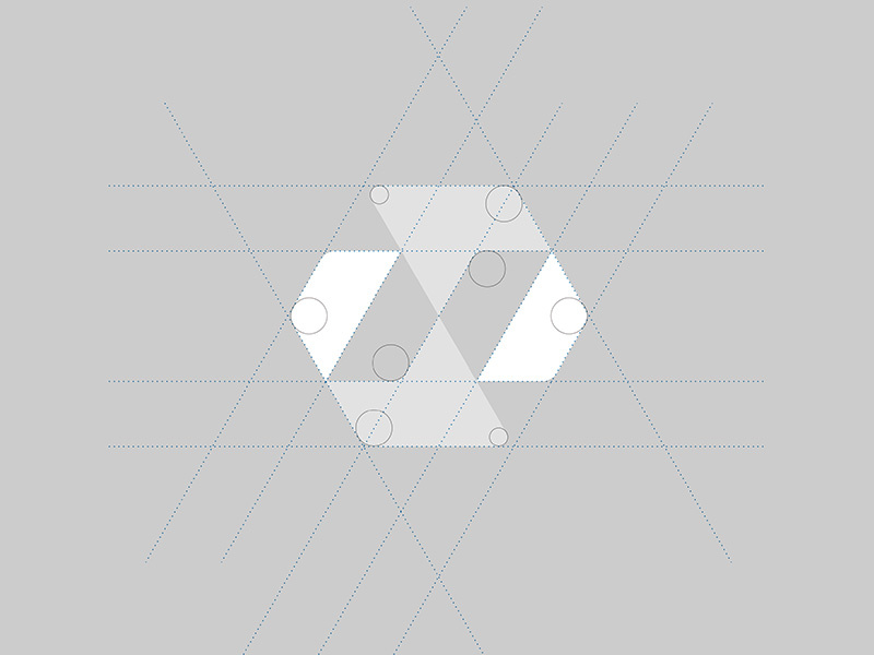 N-mark construction guidelines process geometric n monogram lettering typography brand mark identity branding logo