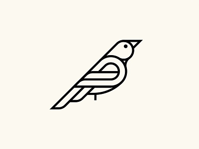 Birdy animal bird brand mark cresk design logo mono line